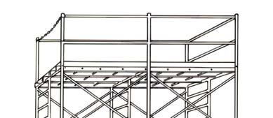 Section 333 Double-pole scaffolds This type of scaffold is supported from the base by a double row of uprights, independent of support from the walls and constructed of uprights, ledgers, horizontal