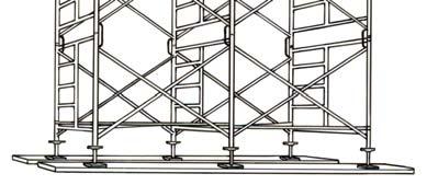 9 shows a typical manually propelled rolling scaffold. To optimize the stability of the scaffold, its maximum height is based on a height to base dimension ratio of 3:1.