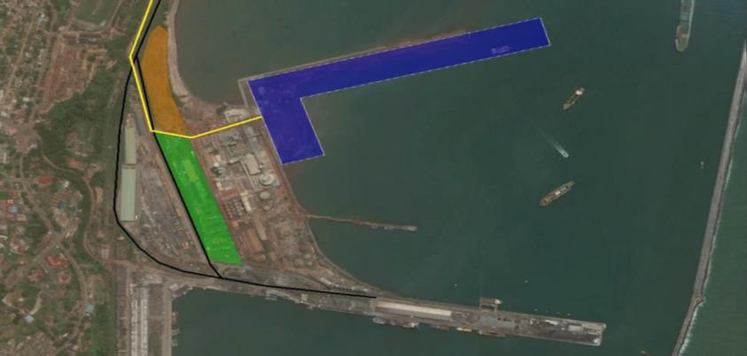 Dry Bulk Terminal-Business Unit 1 Description Projected at the northern side of the expanded port Up to 3 dry bulk