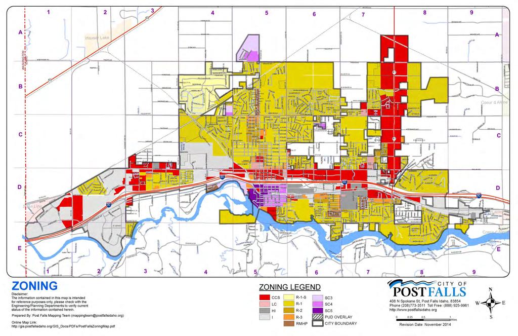 Figure 7 City of Post Falls Zoning Map -