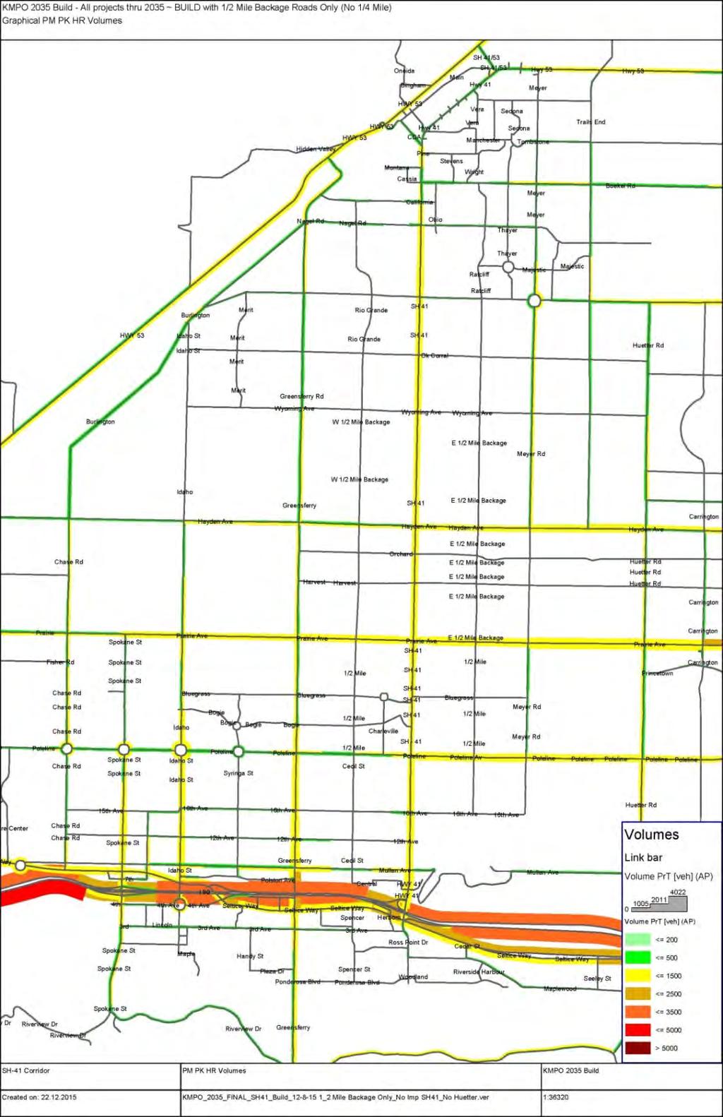 Figure 29 - Scenario #4-2035 Build - 1/2 Mile Backage Roads No Improvements to