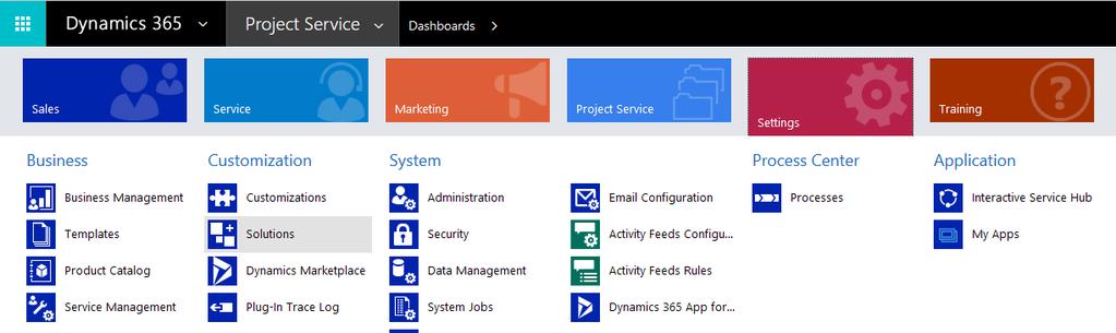 73 4. Uninstall prorm Fast Start Step 1: Navigate to Settings area in Microsoft Dynamics 365 and