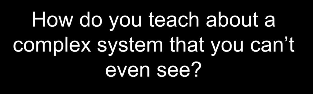 How do you teach about a complex system that you can t even see?