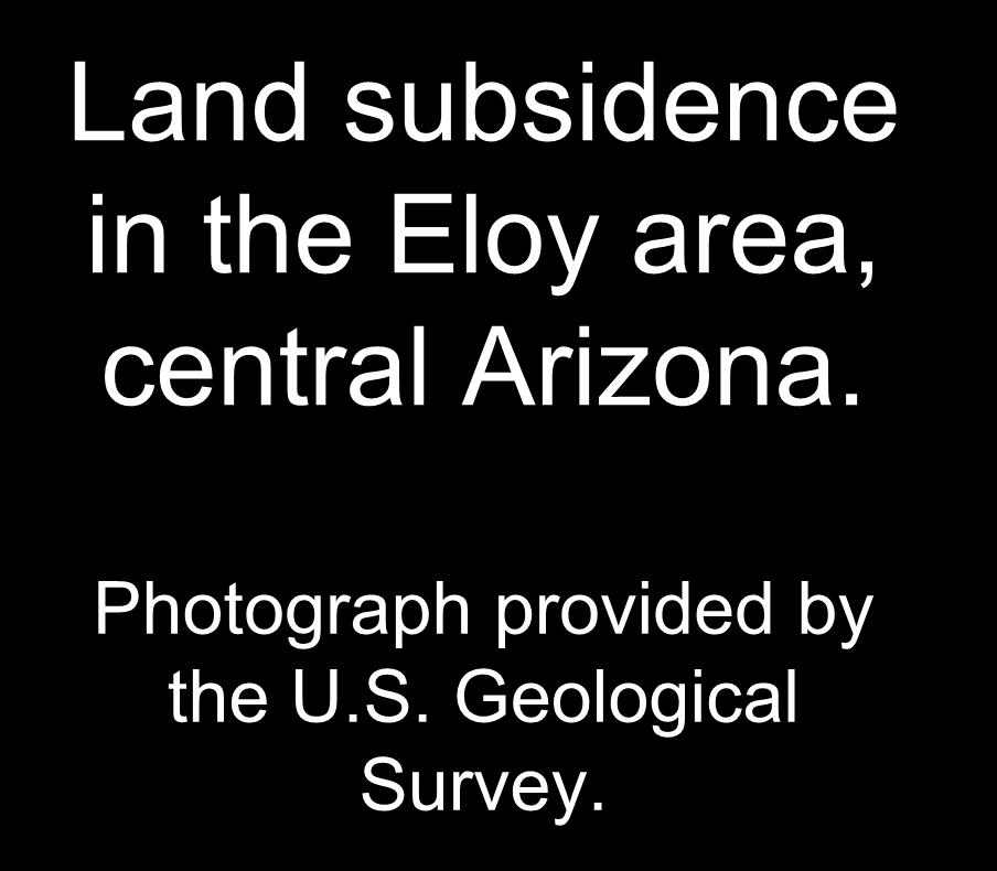 Land subsidence in the Eloy area, central Arizona.