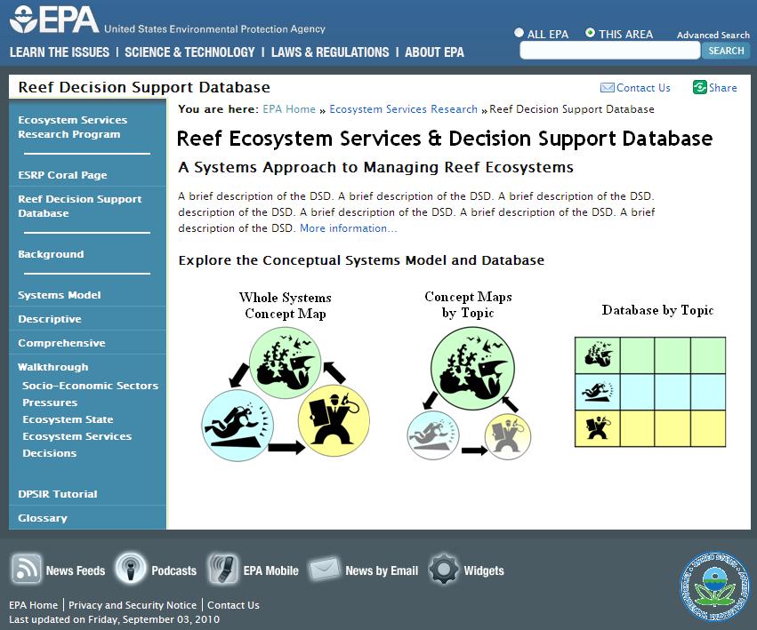 Reef ES & Decision Support Database Management options Legislation