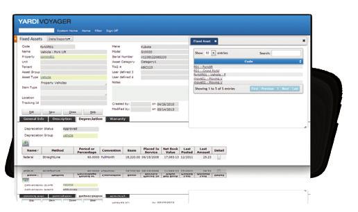 Link new assets with purchase orders to create payable invoices and journal entries.