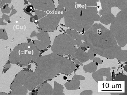 1716 Fig. 5. Microstructure of the sintered CSA powder Composition of the phases in the CSA powder TABLE 3 Element O Fe Cu Zn Sn Sm Y La Ce Totals Spectrum 1. α)fe solution 95.92 3.36 0.13 0.25 0.