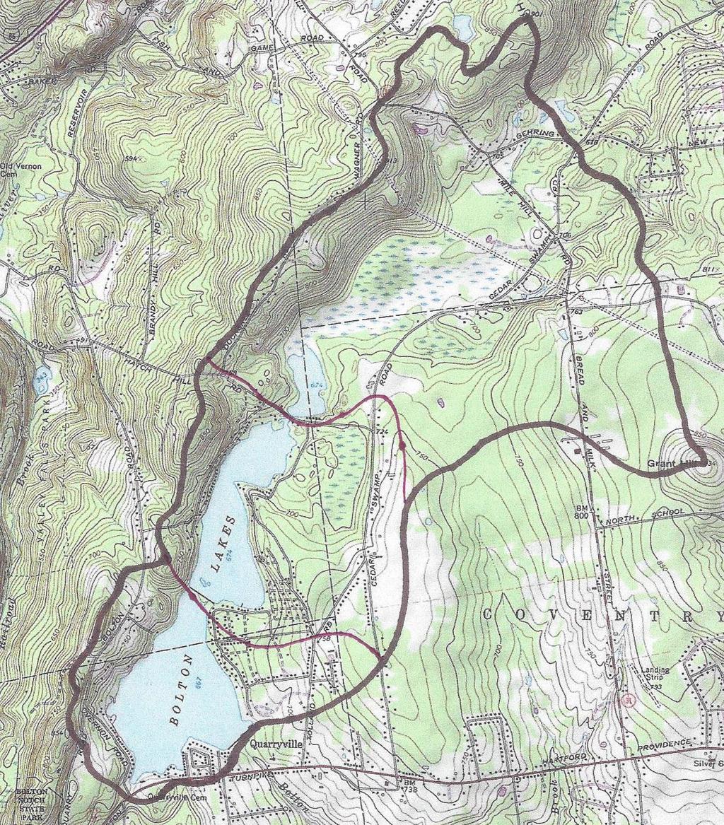 Lower Bolton Lake Watershed Watershed size of 2,419 acres = drainage area of 2,244 acres