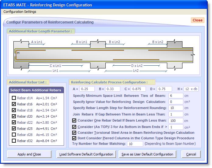 www.etabsmate.ir www.farasaeg.ir Image of how to set the parameters of the structural reinforcement design: In this interface you can configure frame reinforcing design parameters.