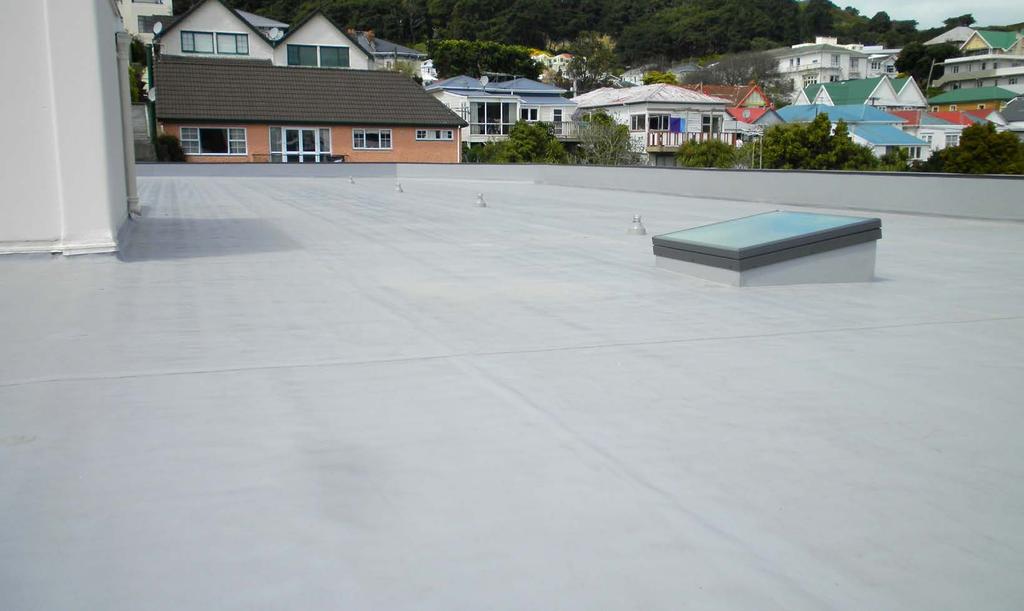 substrates of plywood or concrete slab; and, with minimum falls for roofs of 1:30 and decks of 1:40; and, with decks that have a maximum area of 40 m 2 ; and, situated in NZS 3604 Wind Zones, up to,