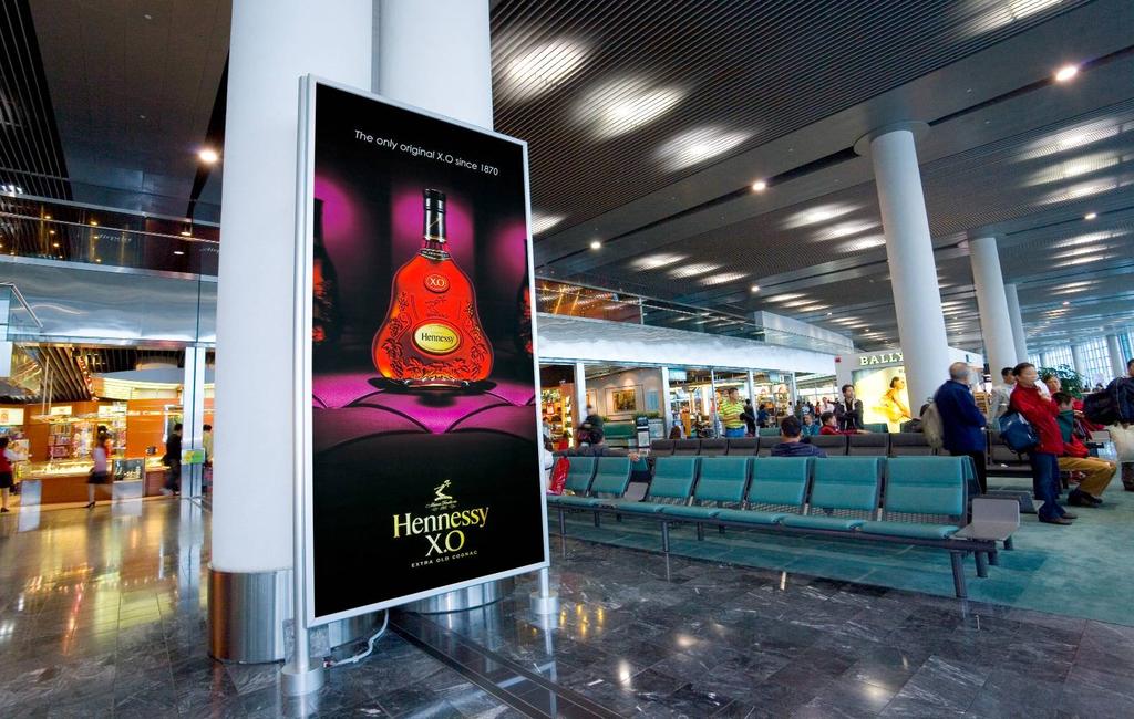 Free Standing Lightbox Departure Duty Free Hennessy Long captive dwell