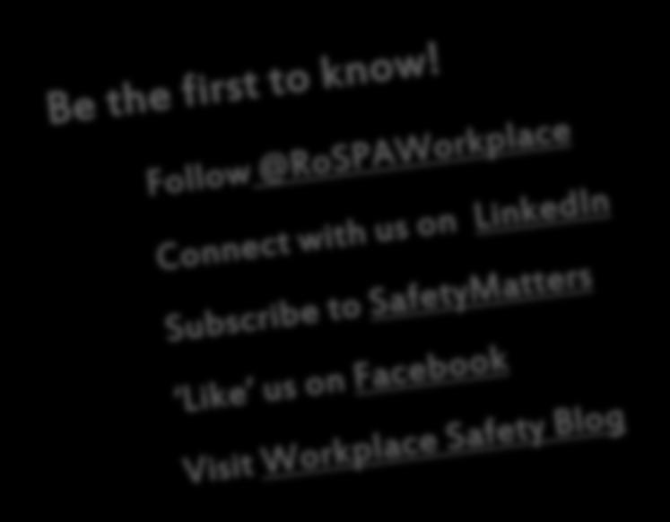 About RoSPA RoSPA (The Royal Society for the Prevention of Accidents) is a registered charity and one of the UK s leading safety organisations.