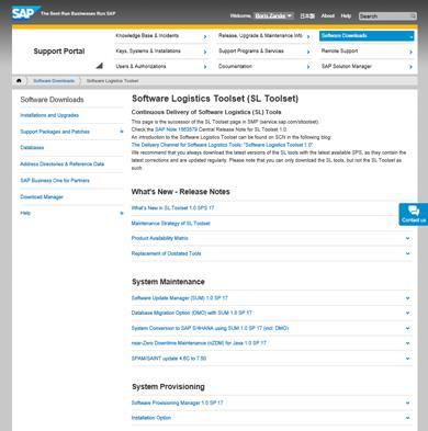 Network For more information on Software Logistics Toolset: Blog in SAP Community Network