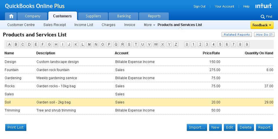 Turning on Inventory Tracking TIP: You can import your entire Products and Services list from Microsoft Excel. You have to turn on Inventory Tracking in your company to see product quantities.