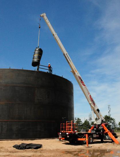 Once the liner is installed and liquid is introduced to the lined tank, the liquid only contacts the liner.