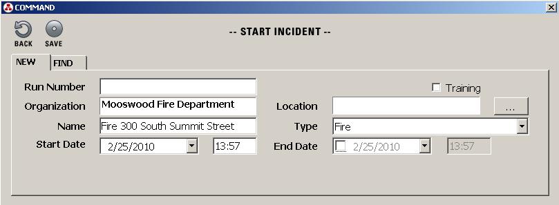 Command computer. The IC types in the Incident Name: Fire 300 South Summit Street.