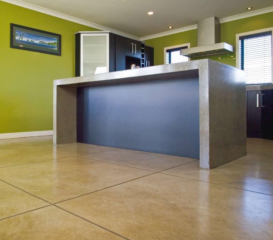 The grout was also coloured with #305, offering a subtle tonal contrast with the concrete.