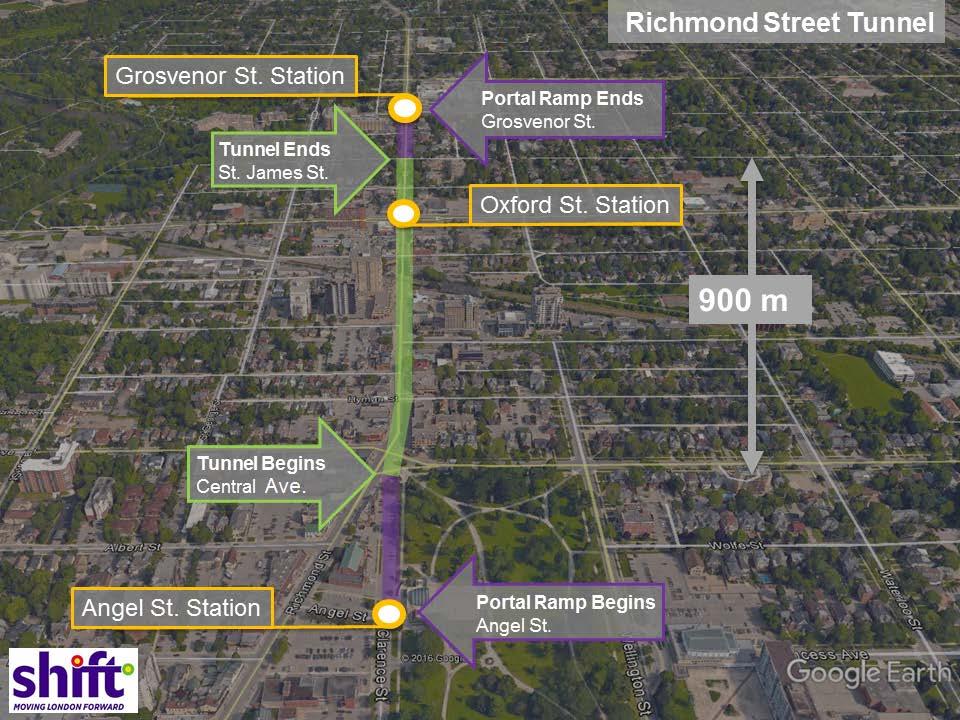 Focus Area 3: Richmond Street Tunnel Google Maps The Rapid Transit tunnel, once completed, will: