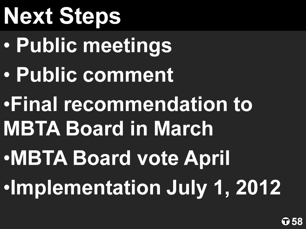 That brings the overview to a close. In the coming weeks we will be holding more than 20 public meetings and accepting public comments by e-mail, phone, or fax.