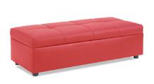 31 W x 37 D x 35 H Chandler Bench Ottoman Red Leather 60 W x 24 D x