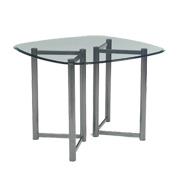 Café Table Rectangle Clear Glass/Smoked Powder Coat