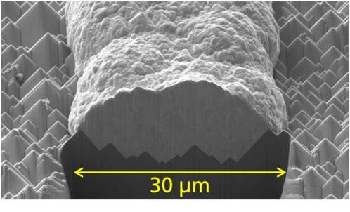 At Fraunhofer ISE, a new metallization has been developed based on Laser induced forward transfer (LIFT) of metals to form a fine line seed layer for subsequent selective copper and silver plating to