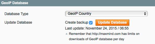 4. Geo IP Database To configure/update Geo IP database, go to System - Configuration - MAGEWORX - GeoIP Database.