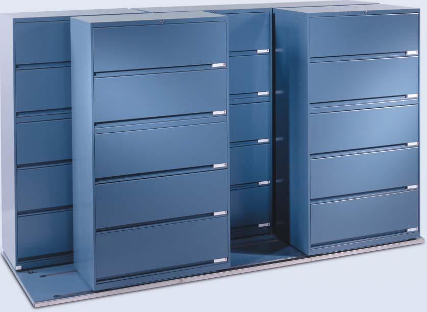 SIDE-TRAC TAB s SIDE-TRAC TM is a simple lateral mobile storage solution that makes your cabinets even more space efficient.