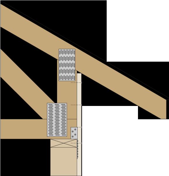 Energy Heel Truss to Wall Wood Structural Panel Overlap Energy heel truss Fastening per design Ensure correct