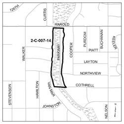 2-C-007-14 Mill Creek (Parkway & Harold) SW Impr Unassigned Storm Sewer/Drainage Contact Neil Meredith The scope of this project is stormwater improvements along Mill Creek, with anticipated