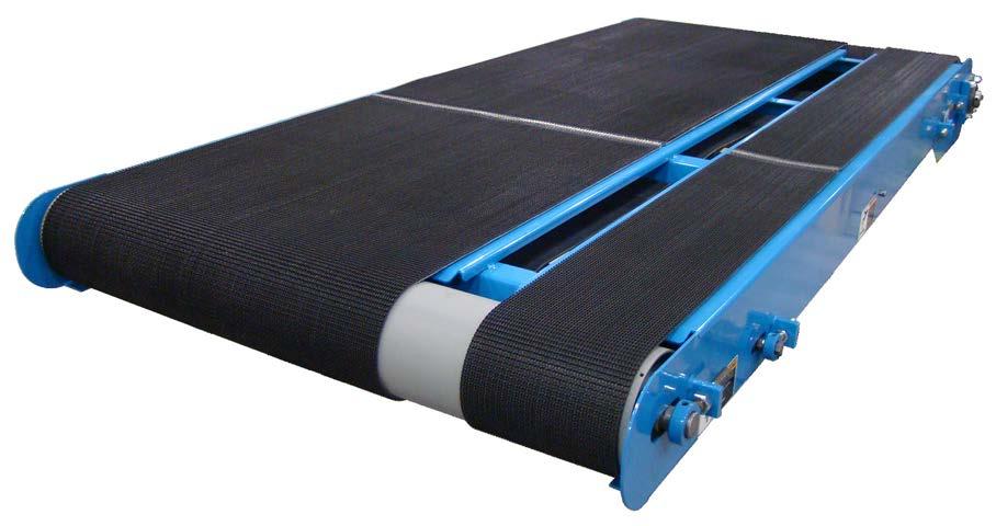 SPLIT LANE BELT CONVEYOR NO: 409 THE APPLICATION: Allowing Sensors to Read a Part from Below the Conveyor THE PRODUCT: Split Lane Design Belt Conveyor THE