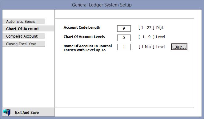 GL - System Setup Before starting to add any accounts to the chart of accounts, you should define the account
