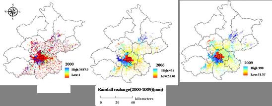 2 Groundwater recharge from rainfall With the decline of precipitation, groundwater recharge is decreasing considerably due to the growth of impervious areas, which result from the urbanization of