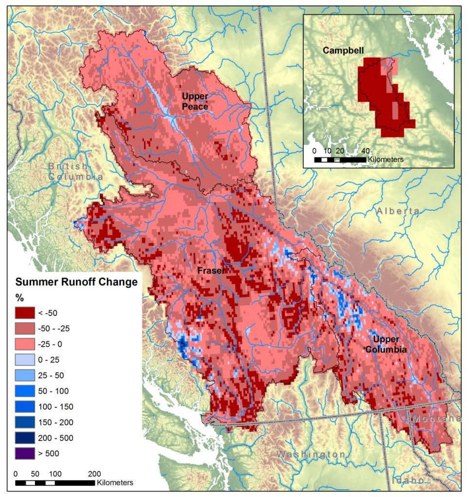 Runoff Change in Spring and Summer 2050s