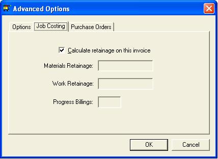 Printed Documentation If the Calculate Retainage on this Invoice option is turned ON retainage will be withheld from the invoice.