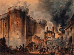 Slide 37 Storming the Bastille Louis stations guards around Versailles People fear the army will attack National Assembly Citizens storm the Bastille looking for