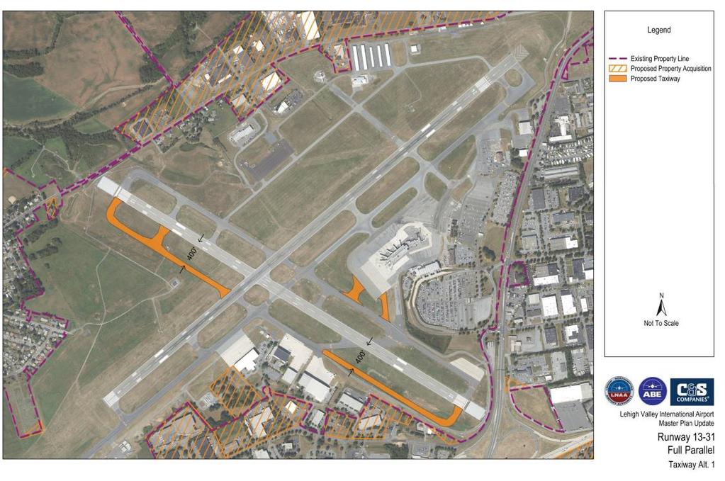 Runway 13-31 Preferred Concept Consideration of EMAS lifecycle as decision point for extension Estimated timing in the 10 to 15 year planning period Estimated construction cost: ALT 2 $46.