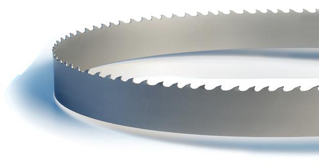 the blade or workpiece HIGH PERFORMANCE BACKING STEEL WITH EXCELLENT FATIGUE LIFE Optimized heat treat and backing steel preparation minimizes premature band breaks TAILORED TO CUT A WIDE RANGE OF
