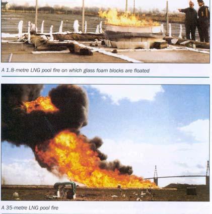 vaporize LNG pool open fire will not cause any explosion LNG flame speed travel slower