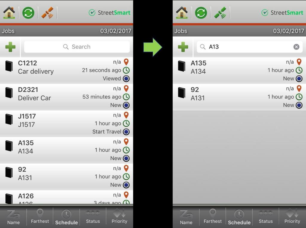 5. Jobs StreetSmart mobile app can receive job information that is dispatched from the StreetSmart Web Application.