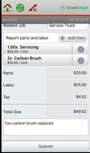 The worker can then choose to add a comment to the invoice, in