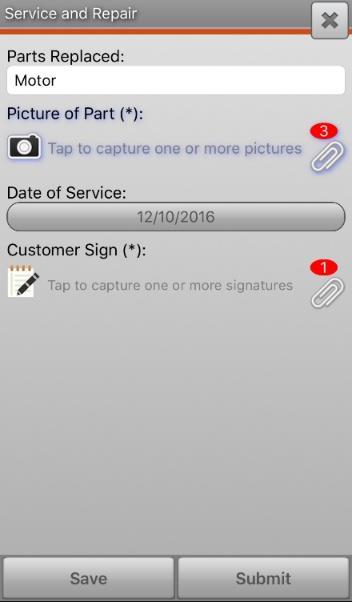 The Signature capture screen appears. Capture the signature using your finger (hard objects like stylus or fingernail will not work).