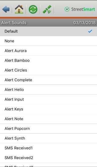 Alert Sounds Mobile workers can change the alert sound for notifications available in