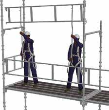 Methods of erection when guardrail frame is fitted in advance SAFE SCAFFOLDING Use HAKI s advance guardrail(agr) tool (or the aid of other guardrail fitting devices) to