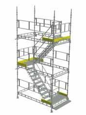 External ladder access bays with single lift ladders 3.