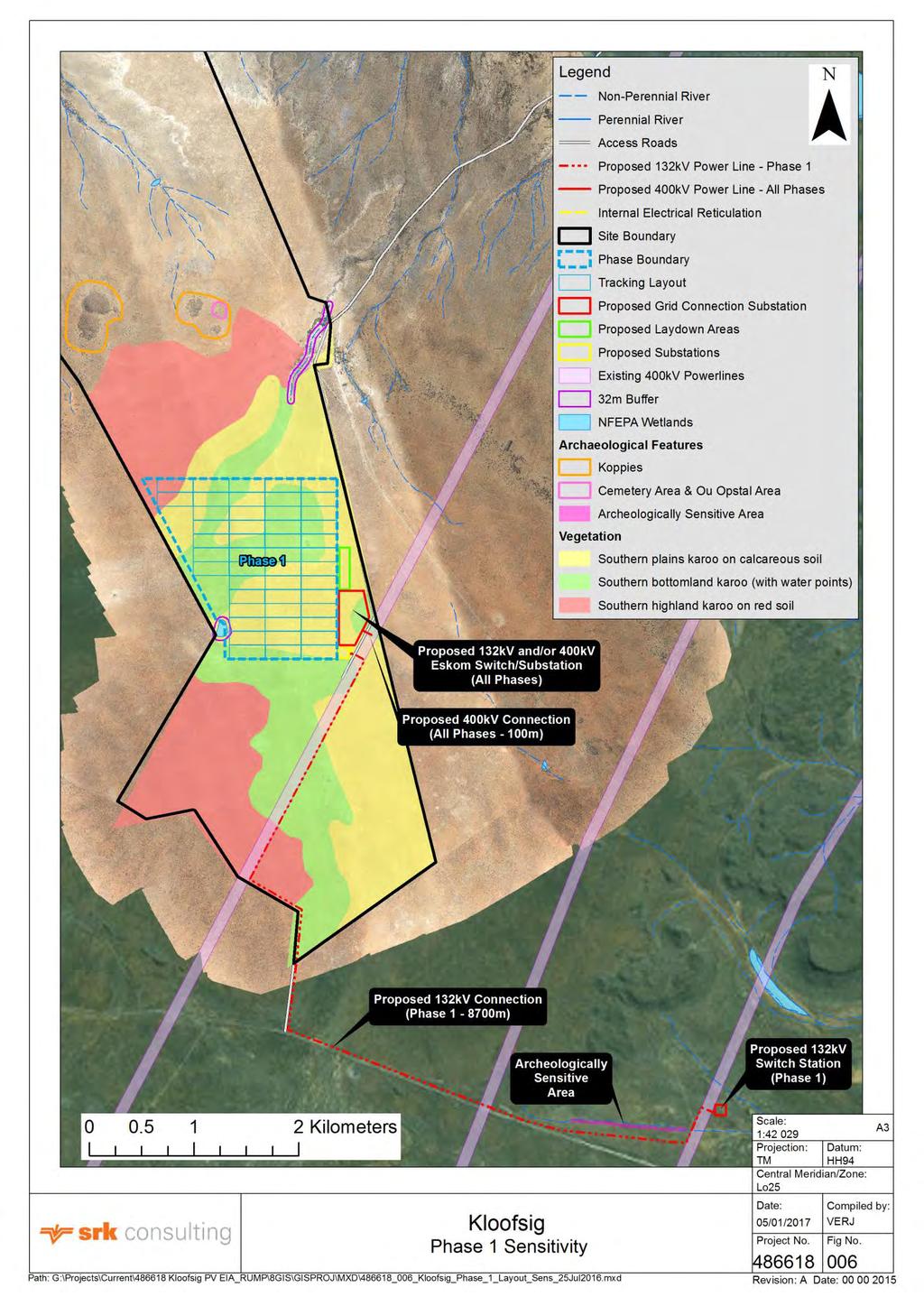 SRK Consulting: 486618: Kloofsig 1 PV: Final EIR Page 53 Figure 3-8: Sensitive areas on