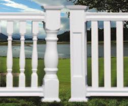 Vinyl balustrade, unlike bulky cement or expensive urethane balustrades, is lightweight, easy to install and comes with a Limited Lifetime Warranty.
