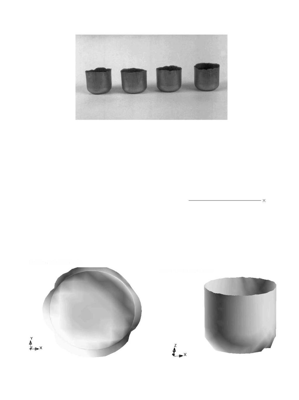 28 N. Kishor, D. Ravi Kumar/Journal of Materials Processing Technology 130-131 (2002) 20-30 Fig. 8. Cups drawn experimentally from modified blanks obtained after first stage of modification.