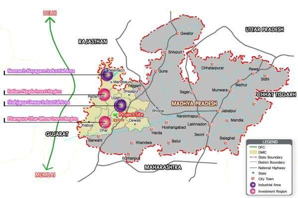 Figure Proposed Location of Area development of Scheme 151(Sec B, C and D) Super Corridor in Madhya Pradesh AREA STATEMENT The total area of Scheme 151(Sec B, C and D) Super Corridor project is
