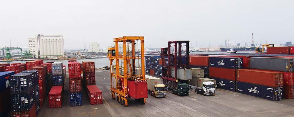 transporting inbound and outbound containers to and from ports and airports.